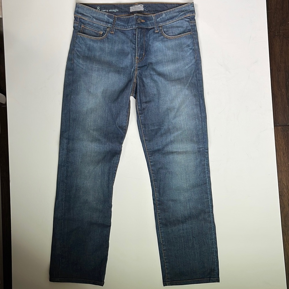 Curvy Straight Dark Jeans size 8